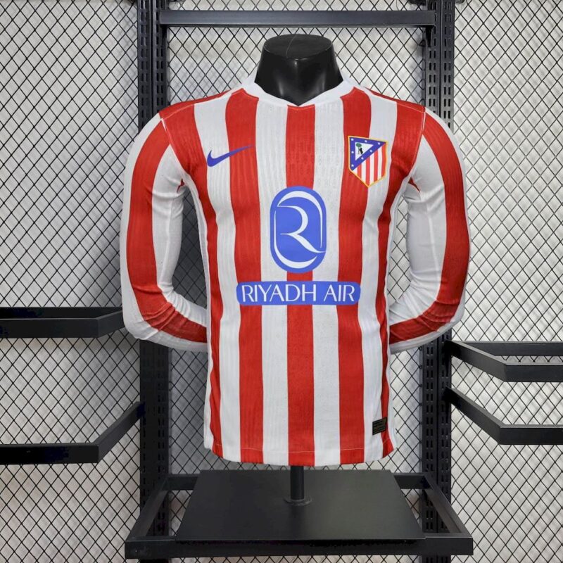 Atletico Madrid 2025/26 Home Long Sleeves Jersey Player Version