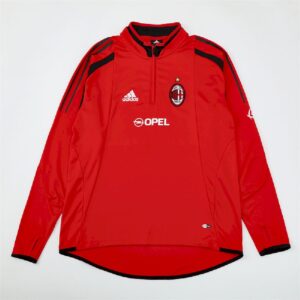 Unisex AC Milan 2004/05 1/4 Zip Sweatshirt Retro Style