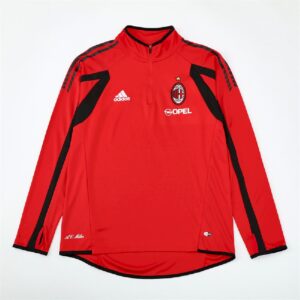 Unisex AC Milan 2005/06 1/4 Zip Sweatshirt Retro Style