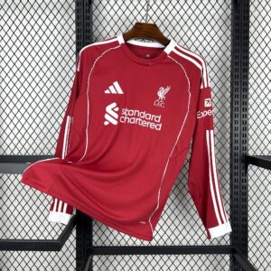 Mens Liverpool 2025/26 Home Long Sleeves Jersey