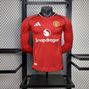 Manchester United 2025/26 Home Long Sleeve Jersey Player Version